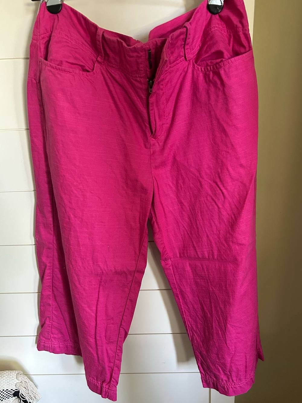 Free People Women's Bright Pink Cropped Pants